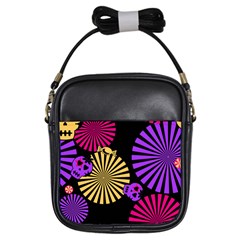 Seamless Halloween Day Of The Dead Girls Sling Bag by Pakrebo