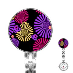 Seamless Halloween Day Of The Dead Stainless Steel Nurses Watch by Pakrebo