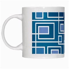 Geometric Rectangle Shape Linear White Mugs by Pakrebo