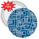 Geometric Rectangle Shape Linear 3  Buttons (10 pack)  Front