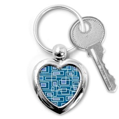 Geometric Rectangle Shape Linear Key Chains (heart)  by Pakrebo