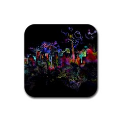 Grunge Paint Splatter Splash Ink Rubber Square Coaster (4 Pack)  by Pakrebo