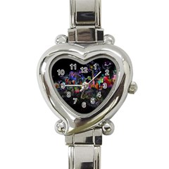 Grunge Paint Splatter Splash Ink Heart Italian Charm Watch