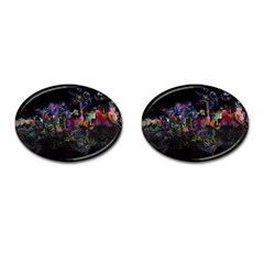 Grunge Paint Splatter Splash Ink Cufflinks (oval) by Pakrebo