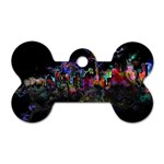 Grunge Paint Splatter Splash Ink Dog Tag Bone (One Side) Front