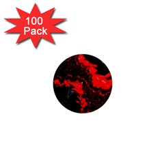 Red Black Fractal Mandelbrot Art Wallpaper 1  Mini Buttons (100 Pack)  by Pakrebo