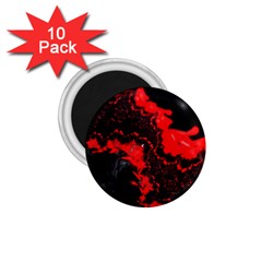 Red Black Fractal Mandelbrot Art Wallpaper 1 75  Magnets (10 Pack)  by Pakrebo