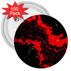 Red Black Fractal Mandelbrot Art Wallpaper 3  Buttons (100 Pack)  by Pakrebo