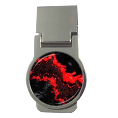 Red Black Fractal Mandelbrot Art Wallpaper Money Clips (round)  by Pakrebo