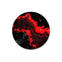 Red Black Fractal Mandelbrot Art Wallpaper Magnet 3  (round) by Pakrebo