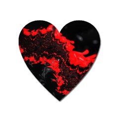 Red Black Fractal Mandelbrot Art Wallpaper Heart Magnet by Pakrebo