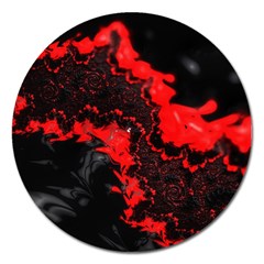 Red Black Fractal Mandelbrot Art Wallpaper Magnet 5  (round) by Pakrebo