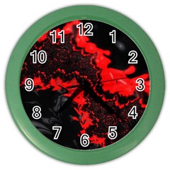 Red Black Fractal Mandelbrot Art Wallpaper Color Wall Clock by Pakrebo