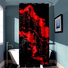 Red Black Fractal Mandelbrot Art Wallpaper Shower Curtain 36  X 72  (stall)  by Pakrebo