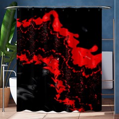 Red Black Fractal Mandelbrot Art Wallpaper Shower Curtain 60  X 72  (medium)  by Pakrebo