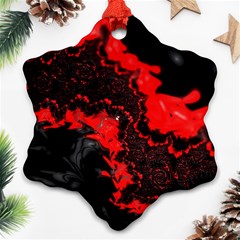 Red Black Fractal Mandelbrot Art Wallpaper Ornament (snowflake) by Pakrebo