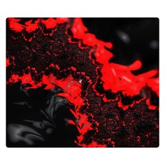 Red Black Fractal Mandelbrot Art Wallpaper Double Sided Flano Blanket (small)  by Pakrebo