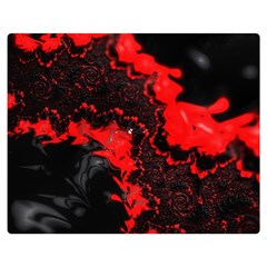 Red Black Fractal Mandelbrot Art Wallpaper Double Sided Flano Blanket (medium)  by Pakrebo