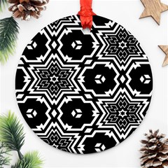 Black And White Pattern Background Structure Ornament (round) by Pakrebo