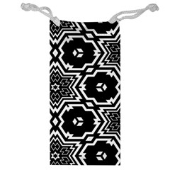 Black And White Pattern Background Structure Jewelry Bag by Pakrebo