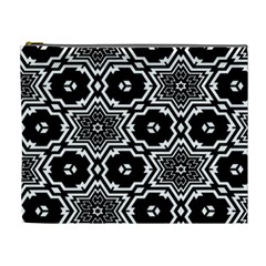 Black And White Pattern Background Structure Cosmetic Bag (xl) by Pakrebo