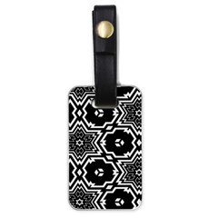 Black And White Pattern Background Structure Luggage Tags (one Side)  by Pakrebo