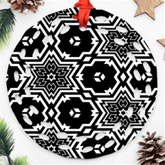 Black And White Pattern Background Structure Ornament (round Filigree) by Pakrebo