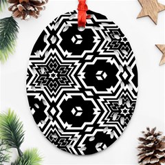 Black And White Pattern Background Structure Ornament (oval Filigree) by Pakrebo