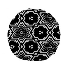 Black And White Pattern Background Structure Standard 15  Premium Round Cushions