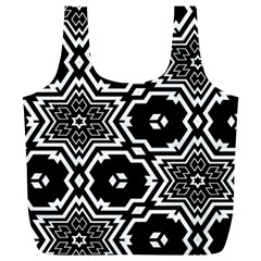 Black And White Pattern Background Structure Full Print Recycle Bag (xl) by Pakrebo