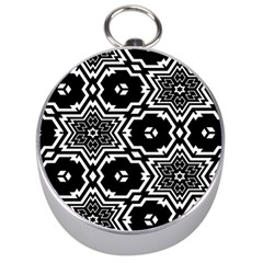 Black And White Pattern Background Structure Silver Compasses by Pakrebo