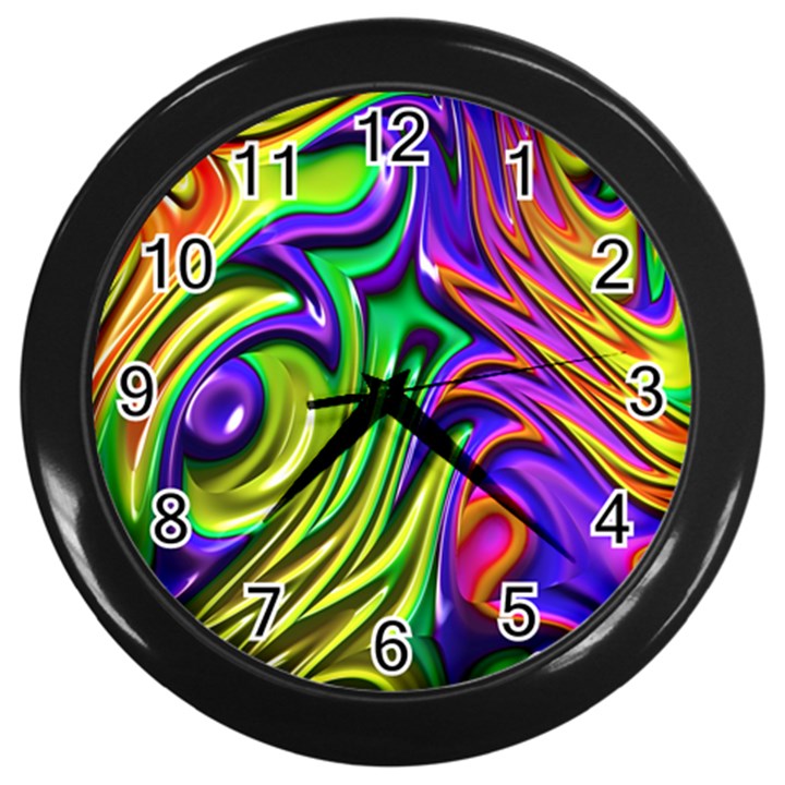 Fractal Mandelbrot Art Wallpaper Wall Clock (Black)