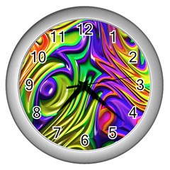 Fractal Mandelbrot Art Wallpaper Wall Clock (silver) by Pakrebo