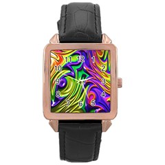 Fractal Mandelbrot Art Wallpaper Rose Gold Leather Watch  by Pakrebo