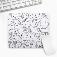 Baby Hand Sketch Drawn Toy Doodle Large Mousepads by Pakrebo