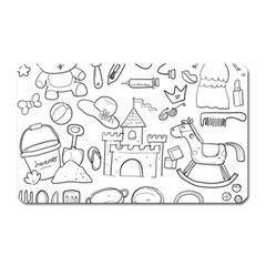 Baby Hand Sketch Drawn Toy Doodle Magnet (rectangular) by Pakrebo