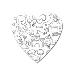 Baby Hand Sketch Drawn Toy Doodle Heart Magnet by Pakrebo