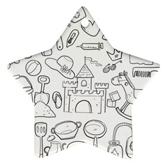 Baby Hand Sketch Drawn Toy Doodle Star Ornament (two Sides) by Pakrebo