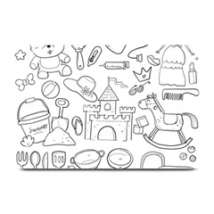 Baby Hand Sketch Drawn Toy Doodle Plate Mats by Pakrebo