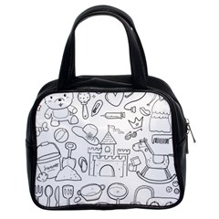 Baby Hand Sketch Drawn Toy Doodle Classic Handbag (two Sides) by Pakrebo