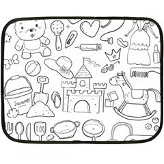 Baby Hand Sketch Drawn Toy Doodle Double Sided Fleece Blanket (mini)  by Pakrebo