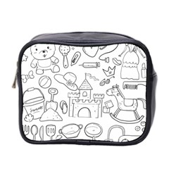 Baby Hand Sketch Drawn Toy Doodle Mini Toiletries Bag (two Sides) by Pakrebo