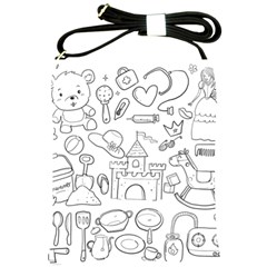 Baby Hand Sketch Drawn Toy Doodle Shoulder Sling Bag by Pakrebo