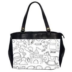 Baby Hand Sketch Drawn Toy Doodle Oversize Office Handbag (2 Sides) by Pakrebo