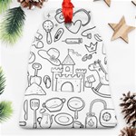 Baby Hand Sketch Drawn Toy Doodle Bell Ornament (Two Sides) Back