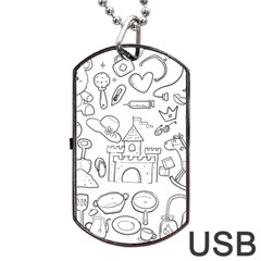 Baby Hand Sketch Drawn Toy Doodle Dog Tag Usb Flash (two Sides) by Pakrebo