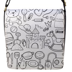 Baby Hand Sketch Drawn Toy Doodle Flap Closure Messenger Bag (s) by Pakrebo