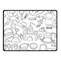 Baby Hand Sketch Drawn Toy Doodle Double Sided Fleece Blanket (small)  by Pakrebo