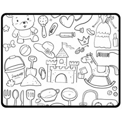 Baby Hand Sketch Drawn Toy Doodle Double Sided Fleece Blanket (medium)  by Pakrebo