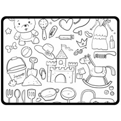 Baby Hand Sketch Drawn Toy Doodle Double Sided Fleece Blanket (large)  by Pakrebo